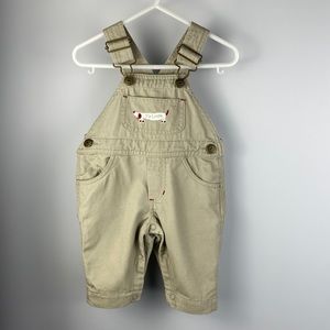 Souris Mini Khaki Carpenter Overalls Embroidered Dog 6 Months